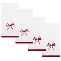 Christmas Bows Fingertip Towel - Set of 4
