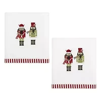 Peppermint Nutcracker Hand Towel - Set of 2