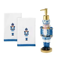 Avanti Nutcracker Trellis Lotion Pump and Fingertip Towel Set