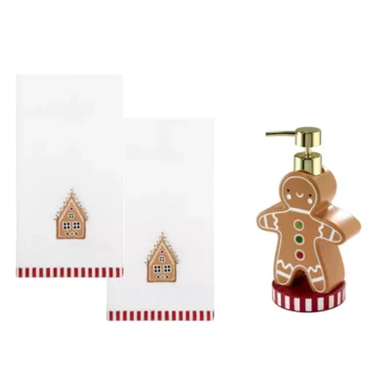 Gingerbread Man 3-pc. Lotion Pump Fingertip Towel Set