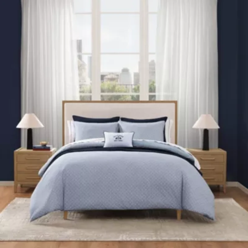 Trellis Flag Reversible Textured Cotton Comforter Set