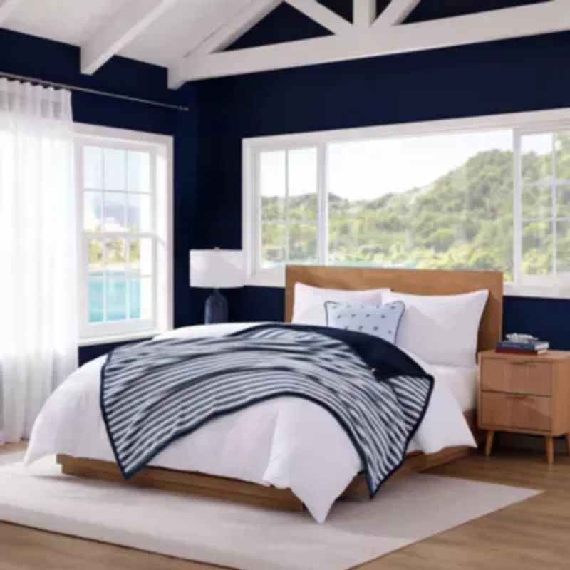 Laguna Beach Stripe Microfiber Throw