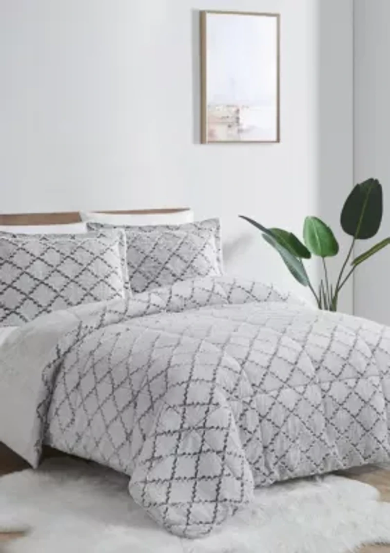 Textured Ogee Comforter Set