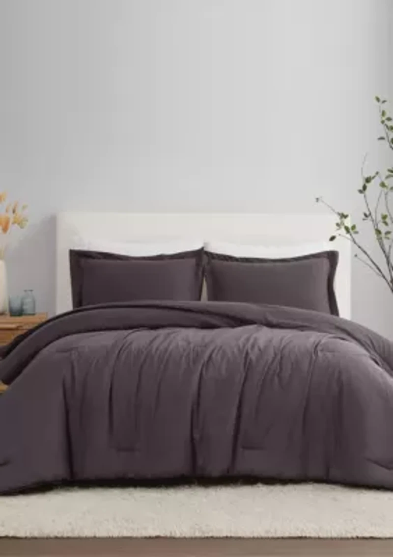 Brooklyn Loom Solid 100% Linen Comforter Set