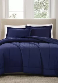 Brooklyn Loom Solid Cotton Percale Navy Twin/Twin XL 2 Piece Comforter Set