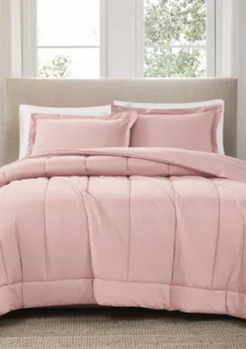 Brooklyn Loom Solid Cotton Percale Navy Twin/Twin XL 2 Piece Comforter Set