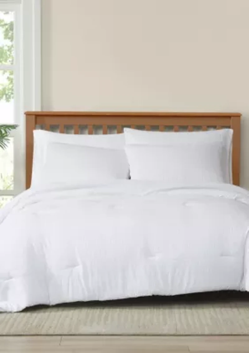 Truly Soft Crinkle Garment Wash White Twin/Twin XL 2 Piece Comforter Set