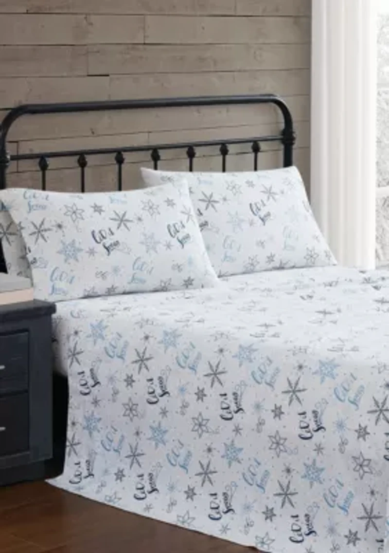 Truly Soft Let It Snow Full Flannel Sheet Set