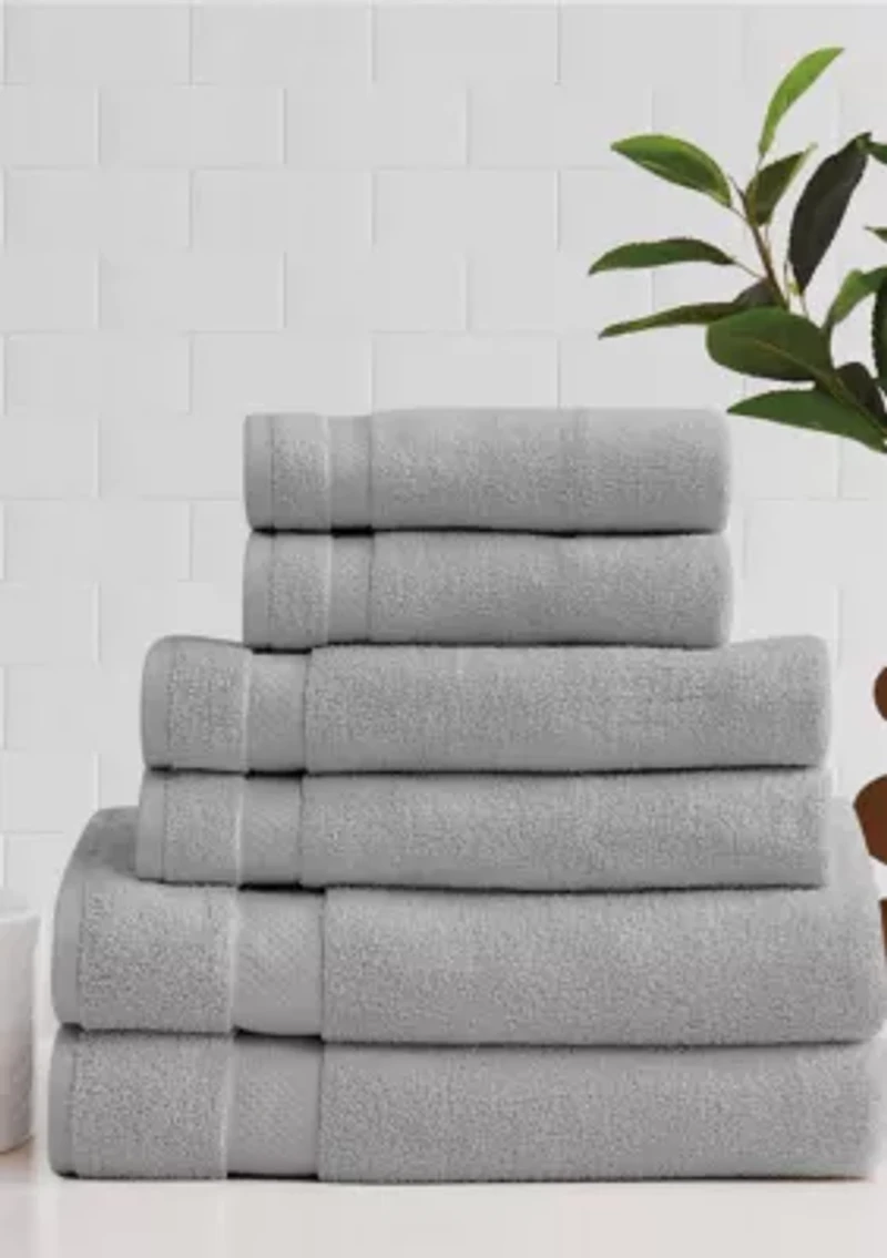 Brooklyn Loom Super Soft Green 6 Piece Bath Sheet Set