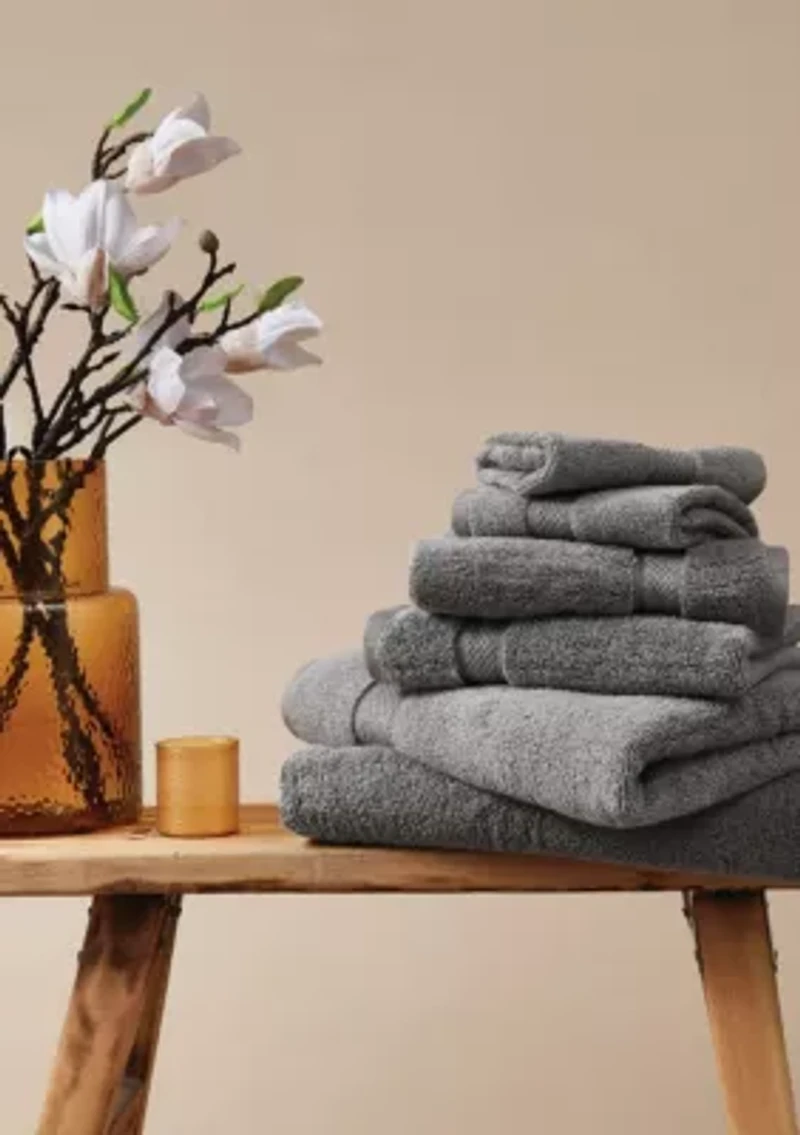 Truly Soft Cloud Solid Black 6 Piece Towel Set