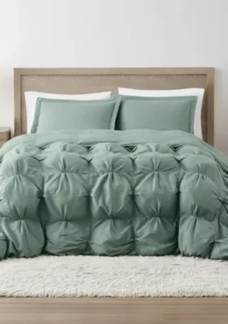 Truly Soft Oversized Puffer Green King 3 Piece Comforter Set