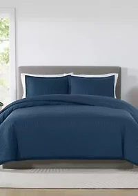 Royal Velvet Olivia Stripe Grey Full/Queen Duvet Set