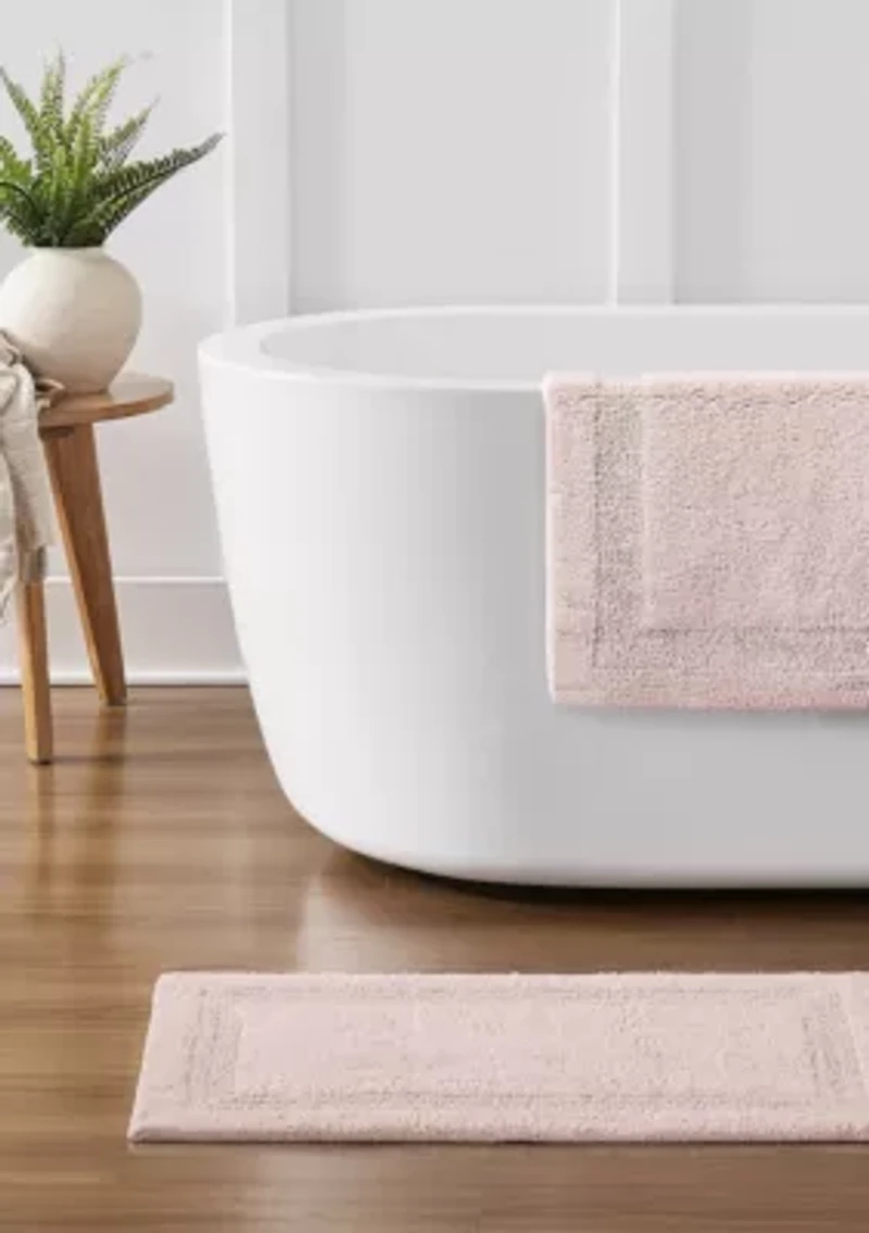 Royal Velvet Classic Cotton Set of 2 (17x24, 20x32) Bath Rug Blush