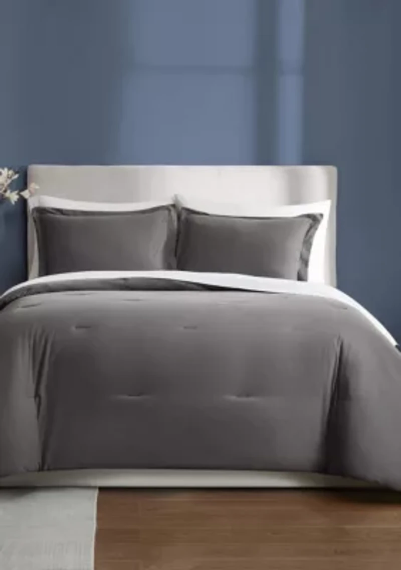 Brooklyn Loom Essential Cotton Natural Full/Queen 3 Piece Comforter Set