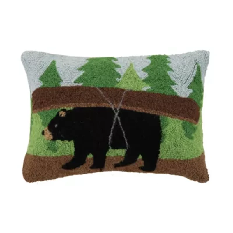 Canoe Bear Wool Hook Pillow