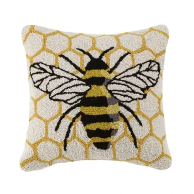 Honeycomb Bee Wool Hook Pillow