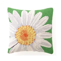 White Daisy Wool Hook Pillow