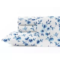 Pointehaven 200 Thread Count Cotton Percale Print Sheet Sets
