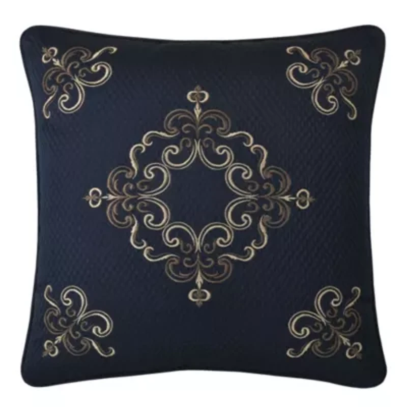 Caruso 18" Square Embellished Decorative Throw Pillow