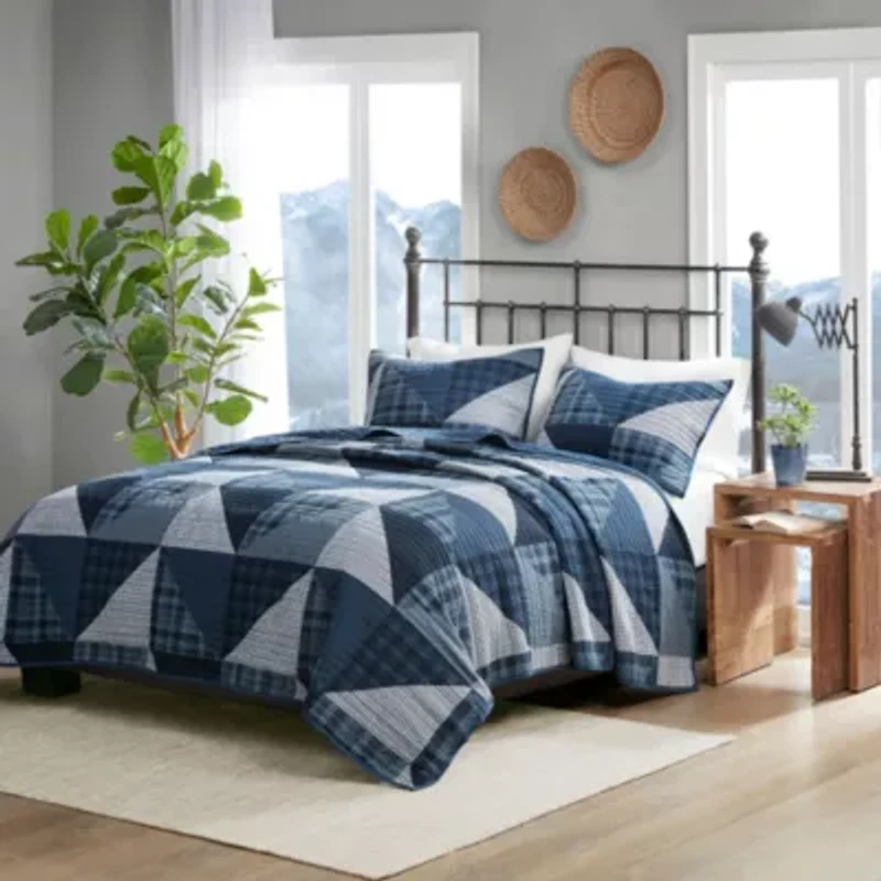Olsen 3 Piece Oversized Cotton Quilt Set