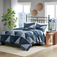 Olsen 3 Piece Oversized Cotton Quilt Set