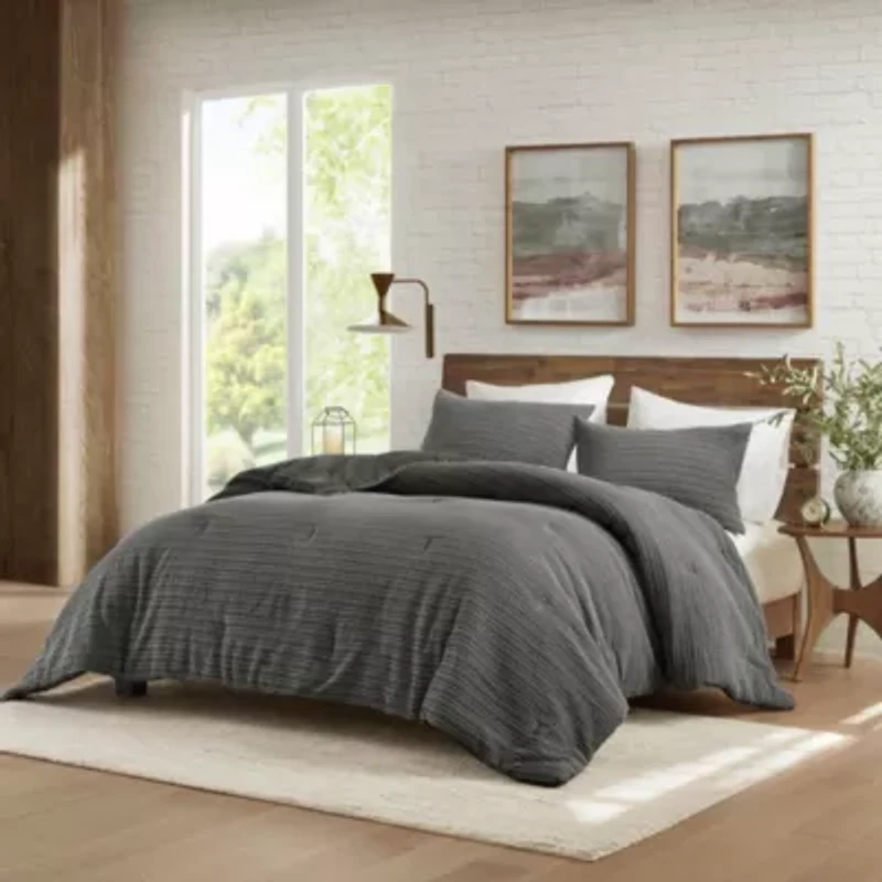Lyon Waffle Washed Comforter Set