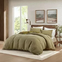Lyon Waffle Washed Duvet Set