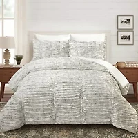 Floral Toile Ruched Comforter Set