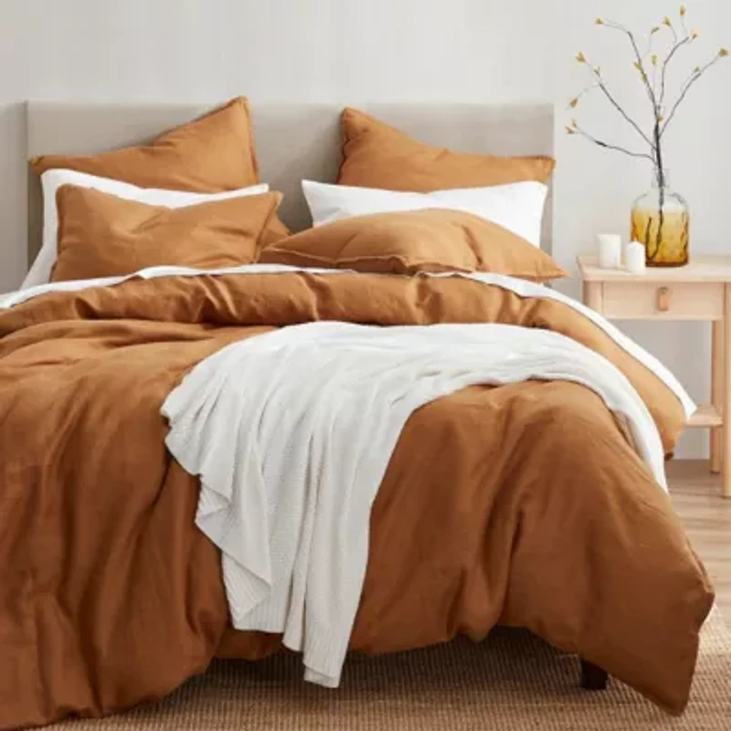 100% French Flax Linen Reversible Duvet Cover Set
