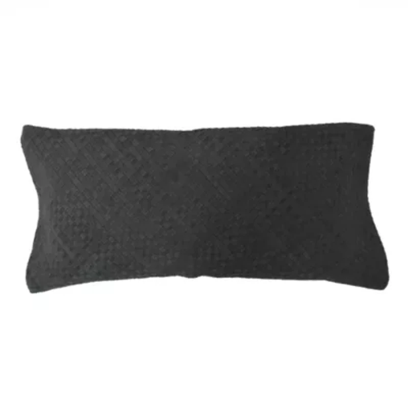 Woven Suede Lumbar Pillow