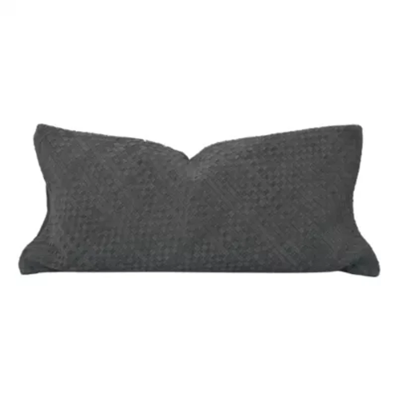 Woven Suede Lumbar Pillow