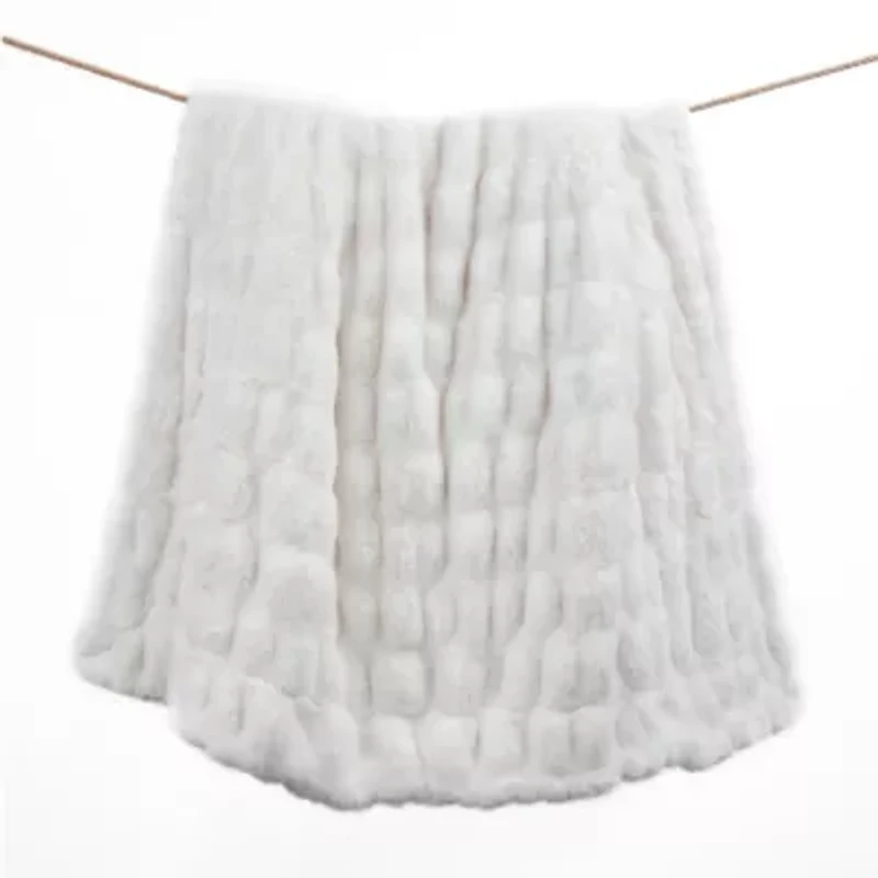 Ruched Rabbit Double-Sided Throw