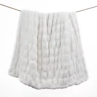 Ruched Rabbit Double-Sided Throw