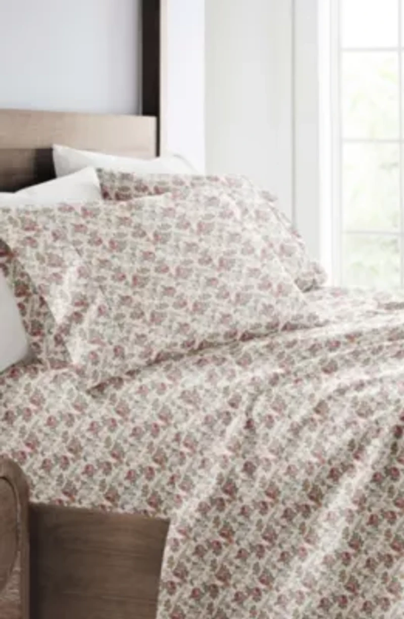 Sheet Set Patterned Microfiber Ultra Soft Bedding Blooming Floral