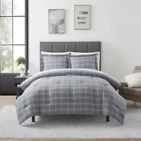 Chambray Weave Plaid Bed a Bag Comforter & Sheet Set
