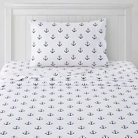 Ombre Ship Anchors Kids Microfiber Sheet Set