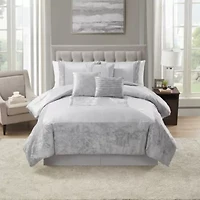 Sweet Home Collection Luna 7 Piece Crushed Velvet Comforter Set