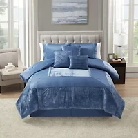 Sweet Home Collection Luna 7 Piece Crushed Velvet Comforter Set