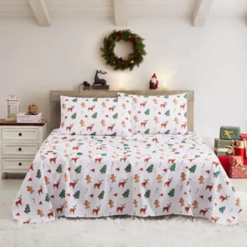 Printed Christmas Holiday Microfiber Sheet Sets