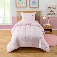 Hearts Printed Kids Bedding Set Includes Sheet