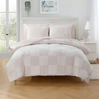 Kids Chenille Checkered Bed a Bag Comforter & Sheet Set