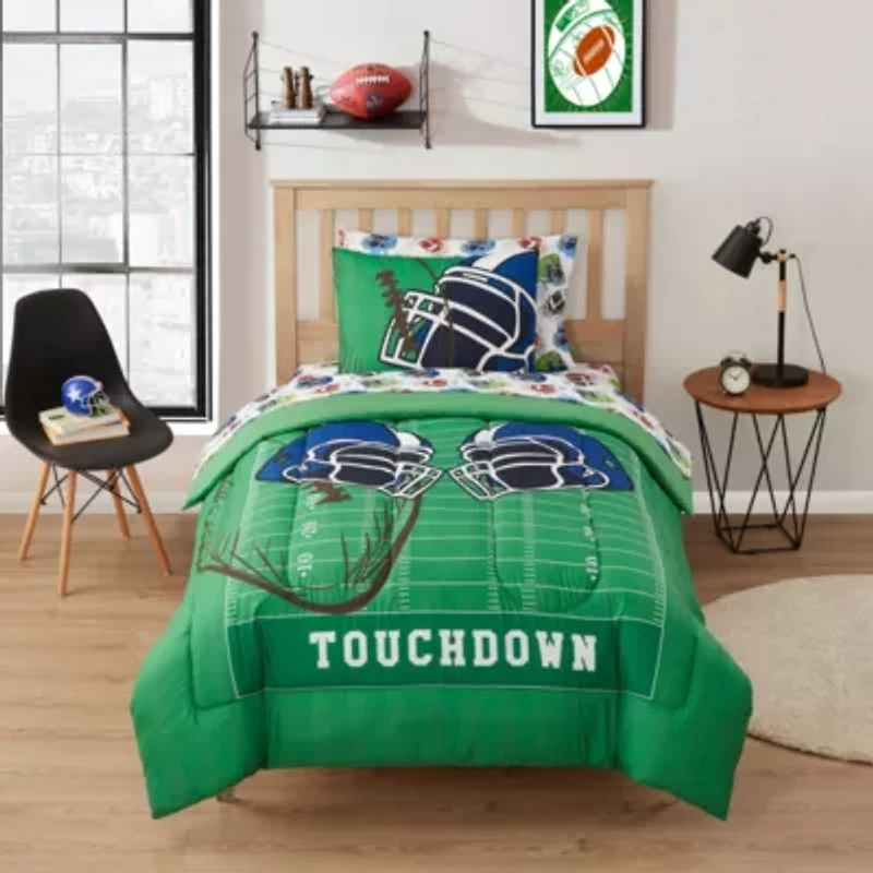 Kids Football Printed Bedding Set Includes Sheet