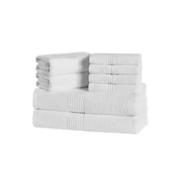 8PC 100% Combed Cotton Towel Set (2 Bath, 2 Hand, 4 Wash)