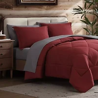 7 Piece Reversible Comforter & Sheet Set, All Season Bedding Set