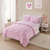 Pheobe Floral Textured Kids Bedding Set Includes Printed Sheet
