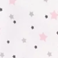 Stars Kids Sheet Set White With Pink, Gray, Black