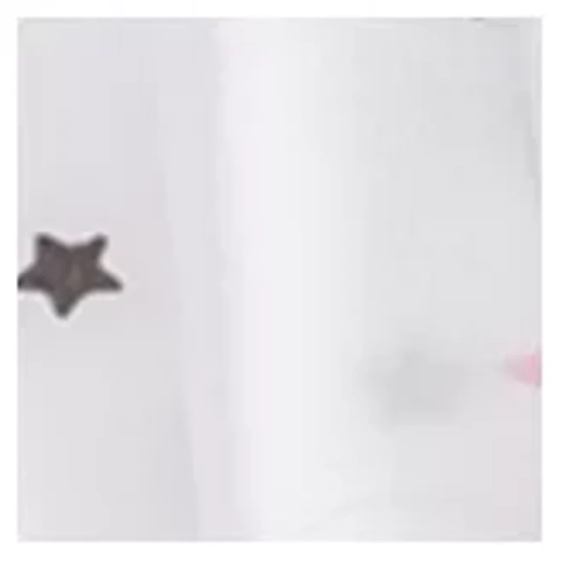Stars Kids Sheet Set White With Pink, Gray, Black