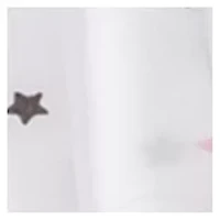 Stars Kids Sheet Set White With Pink, Gray, Black