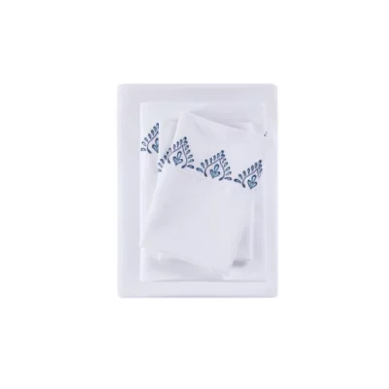 Embroidered Microfiber 4 PC Sheet Set