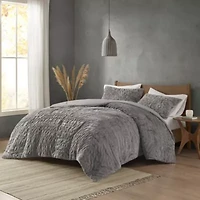 Blair Ruched Fur Down Alternative Comforter Set
